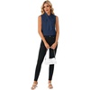 image:imageLYANER Womens Bow Tie Mock Neck Blouse Sleeveless Business Casual Tank Shirt Dressy Work TopsNavy