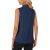 image:imageLYANER Womens Bow Tie Mock Neck Blouse Sleeveless Business Casual Tank Shirt Dressy Work TopsNavy