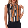 image:imageLYANER Womens Bow Tie Mock Neck Blouse Sleeveless Business Casual Tank Shirt Dressy Work TopsPolka Dot Stripes