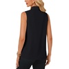 image:imageLYANER Womens Bow Tie Mock Neck Blouse Sleeveless Business Casual Tank Shirt Dressy Work TopsPure Black