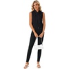 image:imageLYANER Womens Bow Tie Mock Neck Blouse Sleeveless Business Casual Tank Shirt Dressy Work TopsPure Black