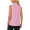 image:imageLYANER Womens Bow Tie Mock Neck Blouse Sleeveless Business Casual Tank Shirt Dressy Work TopsPure Pink
