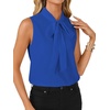 image:imageLYANER Womens Bow Tie Mock Neck Blouse Sleeveless Business Casual Tank Shirt Dressy Work TopsPure Royal Blue