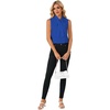 image:imageLYANER Womens Bow Tie Mock Neck Blouse Sleeveless Business Casual Tank Shirt Dressy Work TopsPure Royal Blue