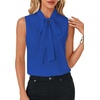 image:imageLYANER Womens Bow Tie Mock Neck Blouse Sleeveless Business Casual Tank Shirt Dressy Work TopsPure Royal Blue