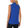 image:imageLYANER Womens Bow Tie Mock Neck Blouse Sleeveless Business Casual Tank Shirt Dressy Work TopsPure Royal Blue