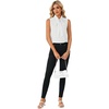 image:imageLYANER Womens Bow Tie Mock Neck Blouse Sleeveless Business Casual Tank Shirt Dressy Work TopsPure White