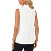 image:imageLYANER Womens Bow Tie Mock Neck Blouse Sleeveless Business Casual Tank Shirt Dressy Work TopsPure White