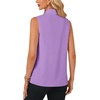 image:imageLYANER Womens Bow Tie Mock Neck Blouse Sleeveless Business Casual Tank Shirt Dressy Work TopsPurple