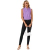 image:imageLYANER Womens Bow Tie Mock Neck Blouse Sleeveless Business Casual Tank Shirt Dressy Work TopsPurple