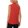 image:imageLYANER Womens Bow Tie Mock Neck Blouse Sleeveless Business Casual Tank Shirt Dressy Work TopsRed