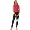 image:imageLYANER Womens Bow Tie Mock Neck Blouse Sleeveless Business Casual Tank Shirt Dressy Work TopsRose