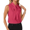 image:imageLYANER Womens Bow Tie Mock Neck Blouse Sleeveless Business Casual Tank Shirt Dressy Work TopsRose