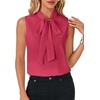 image:imageLYANER Womens Bow Tie Mock Neck Blouse Sleeveless Business Casual Tank Shirt Dressy Work TopsRose