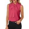 image:imageLYANER Womens Bow Tie Mock Neck Blouse Sleeveless Business Casual Tank Shirt Dressy Work TopsRose