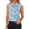 image:imageLYANER Womens Bow Tie Mock Neck Blouse Sleeveless Business Casual Tank Shirt Dressy Work TopsRoyal Blue Floral