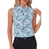 image:imageLYANER Womens Bow Tie Mock Neck Blouse Sleeveless Business Casual Tank Shirt Dressy Work TopsRoyal Blue Floral