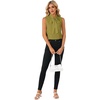 image:imageLYANER Womens Bow Tie Mock Neck Blouse Sleeveless Business Casual Tank Shirt Dressy Work TopsSolid Green