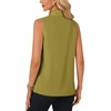 image:imageLYANER Womens Bow Tie Mock Neck Blouse Sleeveless Business Casual Tank Shirt Dressy Work TopsSolid Green