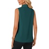 image:imageLYANER Womens Bow Tie Mock Neck Blouse Sleeveless Business Casual Tank Shirt Dressy Work TopsSolid Teal Blue