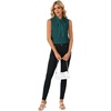 image:imageLYANER Womens Bow Tie Mock Neck Blouse Sleeveless Business Casual Tank Shirt Dressy Work TopsSolid Teal Blue