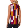 image:imageLYANER Womens Bow Tie Mock Neck Blouse Sleeveless Business Casual Tank Shirt Dressy Work TopsSquare Color Blocks