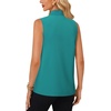 image:imageLYANER Womens Bow Tie Mock Neck Blouse Sleeveless Business Casual Tank Shirt Dressy Work TopsTeal