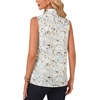 image:imageLYANER Womens Bow Tie Mock Neck Blouse Sleeveless Business Casual Tank Shirt Dressy Work TopsWater Ripple