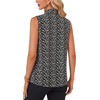 image:imageLYANER Womens Bow Tie Mock Neck Blouse Sleeveless Business Casual Tank Shirt Dressy Work TopsWhite Floral