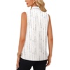 image:imageLYANER Womens Bow Tie Mock Neck Blouse Sleeveless Business Casual Tank Shirt Dressy Work TopsWhite Stripe Print
