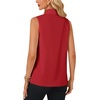 image:imageLYANER Womens Bow Tie Mock Neck Blouse Sleeveless Business Casual Tank Shirt Dressy Work TopsWine Red
