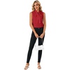 image:imageLYANER Womens Bow Tie Mock Neck Blouse Sleeveless Business Casual Tank Shirt Dressy Work TopsWine Red