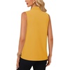 image:imageLYANER Womens Bow Tie Mock Neck Blouse Sleeveless Business Casual Tank Shirt Dressy Work TopsYellow