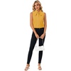 image:imageLYANER Womens Bow Tie Mock Neck Blouse Sleeveless Business Casual Tank Shirt Dressy Work TopsYellow