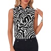 image:imageLYANER Womens Bow Tie Mock Neck Blouse Sleeveless Business Casual Tank Shirt Dressy Work TopsZebra Stripes