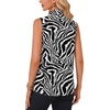 image:imageLYANER Womens Bow Tie Mock Neck Blouse Sleeveless Business Casual Tank Shirt Dressy Work TopsZebra Stripes