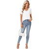 image:imageLYANER Womens Casual Lace V Neck Short Sleeve Blouse TShirt Tee TopWhite