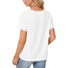 image:imageLYANER Womens Casual Lace V Neck Short Sleeve Blouse TShirt Tee TopWhite