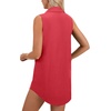 image:imageLYANER Womens Casual Shirt Dress Collar V Neck Sleeveless Button Down Loose Mini DressesRed