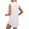 image:imageLYANER Womens Casual Shirt Dress Collar V Neck Sleeveless Button Down Loose Mini DressesWhite