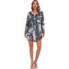 image:imageLYANER Womens Collar V Neck Button Down Shirt Dress Long Sleeve Split Hem Blouse Tunic DressesGeometric Polka Dots