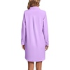 image:imageLYANER Womens Collar V Neck Button Down Shirt Dress Long Sleeve Split Hem Blouse Tunic DressesLight Purple