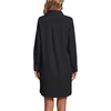 image:imageLYANER Womens Collar V Neck Button Down Shirt Dress Long Sleeve Split Hem Blouse Tunic DressesPure Black