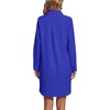 image:imageLYANER Womens Collar V Neck Button Down Shirt Dress Long Sleeve Split Hem Blouse Tunic DressesPure Royal Blue