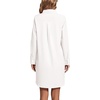 image:imageLYANER Womens Collar V Neck Button Down Shirt Dress Long Sleeve Split Hem Blouse Tunic DressesPure White