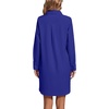 image:imageLYANER Womens Collar V Neck Button Down Shirt Dress Long Sleeve Split Hem Blouse Tunic DressesRoyal Blue