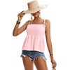 image:imageLYANER Womens Cute Summer Tops Tie Shoulder Shirred Ruffle Hem Sleeveless Sexy Cami Blouse Peplum TopCrabapple Powder