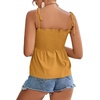 image:imageLYANER Womens Cute Summer Tops Tie Shoulder Shirred Ruffle Hem Sleeveless Sexy Cami Blouse Peplum TopGinger