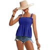 image:imageLYANER Womens Cute Summer Tops Tie Shoulder Shirred Ruffle Hem Sleeveless Sexy Cami Blouse Peplum TopRoyal Blue