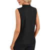 image:imageLYANER Womens Dressy Tank Tops V Neck Pleated Sleeveless Work Shirt Business Casual BlouseBlack
